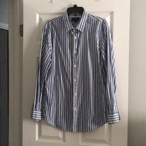 Men’s large dress shirt and blue and black in modern fit attention brand